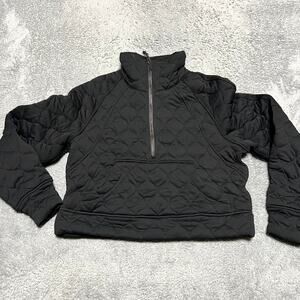 Lululemon Sweatshirt Scuba Series Oversized Quilted Half Zip Black Womens XS/S